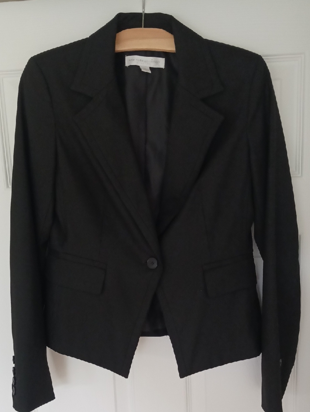 New York & Company Black Women's Structured Single-Button Blazer